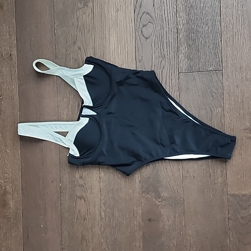Black White European Swimsuit, Size Small and Medium